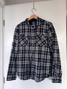 Sporting Life Black & White Plaid Button-Up Shirt